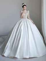 Luxurious French Satin Wedding Dress EDW105