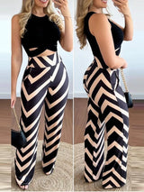 Spring Summer New Sleeveless Short Top Women's Suit Fashion Printed Trousers Slim Slim Simple Elegant Female Office 2 Piece Set