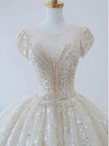 Exquisite Wedding Dress O-neck EDW21