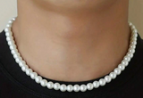 Unisex Faux Pearl Beaded Necklace – Classic White, 22-Inch Fashion Statement - treasures-4-u-2-day
