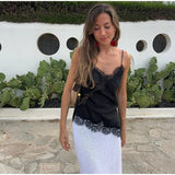 Yellow Satin Lace Splicing Sling Dress Women Elegant Irregular Hem V Neck Backless Sleeveless Gown Chic Women Party Club Vestido