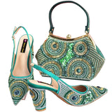 Popularity Italian Women's Pointed Shoes And Bag Set GFD453
