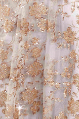 Ladivine Amoris T606 Long Sleeveless Glitter Print A-Line Gown