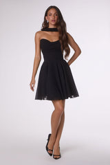 Amoris T709 Short Strapless Chiffon Dress