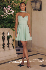 Amoris T709 Short Strapless Chiffon Dress