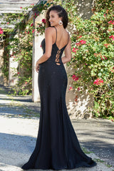 Tia Corset Embellished Bodice Hot Stone Formal Gown (Black) - treasures-4-u-2-day