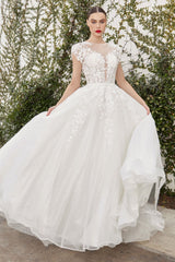 Catherine Cap Sleeve Lace Ball Gown - treasures-4-u-2-day