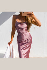 Aspen Cocktail Party Adjustable Midi Dress (Mauve Satin) - treasures-4-u-2-day