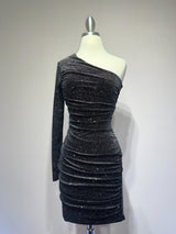 Asymmetrical dress with a long sleeve - treasures-4-u-2-day