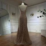 Beaded Nude Elegant Sling Luxury Gown