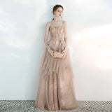 Champagne Tulle Toast Dress Female Wedding Gown