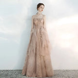 Champagne Tulle Toast Dress Female Wedding Gown