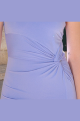 Britt Twist Waist Slit Asymmetrical Maxi Dress (Periwinkle) - treasures-4-u-2-day