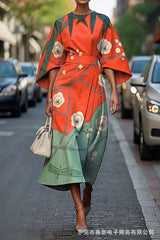Female Creative Casual Printing Elegant Dress