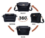 Real Black Leather Handmade Womens Cute Side Crossbody Purse - treasures-4-u-2-day