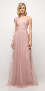 Ladivine ET320 Illusion V-Neck and Back Long Formal Dress Sleeveless