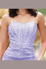 The Gia Corset Bodice Sequin Cocktail Mini Dress (Lilac) - treasures-4-u-2-day