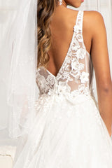 3-D Flower Embroidered Mesh A-line Dress w/ Rhinestone and Jewel Embellished - treasures-4-u-2-day