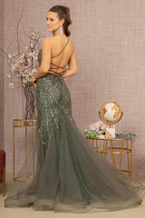Asymmetric Glitter Mesh Mermaid Dress w/ Mesh Layered Tail - treasures-4-u-2-day