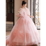 High End Banquet Style Host Floral Tulle Gown