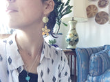 Handmade Metal Flower Earrings: Hammered Brass Dangles - treasures-4-u-2-day