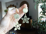 Handmade Metal Flower Earrings: Hammered Brass Dangles - treasures-4-u-2-day