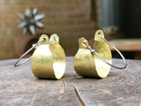 Rustic Metal Scoop Hoop Earrings: Handmade Hammered Brass - treasures-4-u-2-day