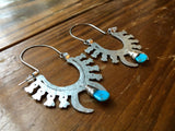squash blossom hoop earrings , tribal turquoise earrings - treasures-4-u-2-day
