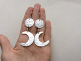 Handmade Sun and Moon Dangle Earrings: Mixed Metal Celestial Jewelry - treasures-4-u-2-day