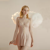 Lace Hem Silky Bridal Lingerie Set - 5 Colors, Sizes S to 5XL