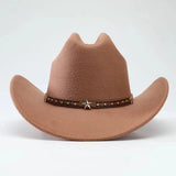 New denim hats for men and women, Western cowboy hats, five pointed star belt hats, soft woolen hats