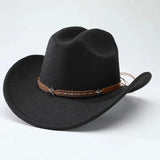 New denim hats for men and women, Western cowboy hats, five pointed star belt hats, soft woolen hats