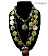 Natural Green Garnet Antique statement necklace