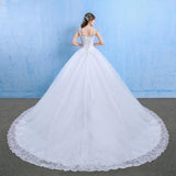 Luxury Wedding Dress Elegant Appliques Gown EDW12