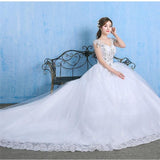 Luxury Wedding Dress Elegant Appliques Gown EDW12