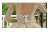 A-Line Luxury Appliques Beaded Wedding Gown