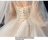 Luxury Princess Wedding Dress with Crystal Lace