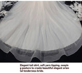 Luxury Princess Wedding Dress with Crystal Lace