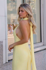 Astee T505 Sleek Halter Neck Fitted Stretch Gown