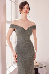 Ladivine Amoris T602 Off Shoulder Sweetheart Neck Fitted Prom Gown