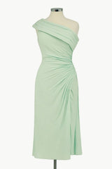 Ladivine Amoris T802 Knee Length One Shoulder Chiffon Dress
