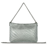 Italian Genuine Grid Metallic Suede Crossbody Bag 101315 - treasures-4-u-2-day