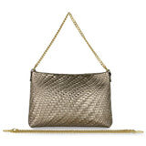 Italian Genuine Grid Metallic Suede Crossbody Bag 101315 - treasures-4-u-2-day