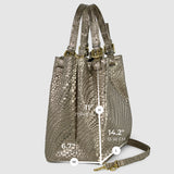 Grid Metallic Suede Leather Top-Handle Bag - treasures-4-u-2-day
