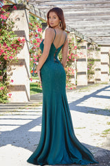 Tia Corset Hot Stone Shimmering Rhinestones Gown (Emerald) - treasures-4-u-2-day