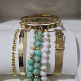 Turquoise Mother of Pearl and Magnesite Bracelet set