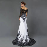 White Embroidered Lace Maxi Fishtail Slim Tail Gown