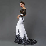 White Embroidered Lace Maxi Fishtail Slim Tail Gown