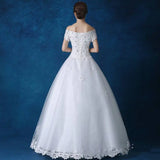 Wholesale Lace Beaded Off-the-Shoulder Wedding Gown