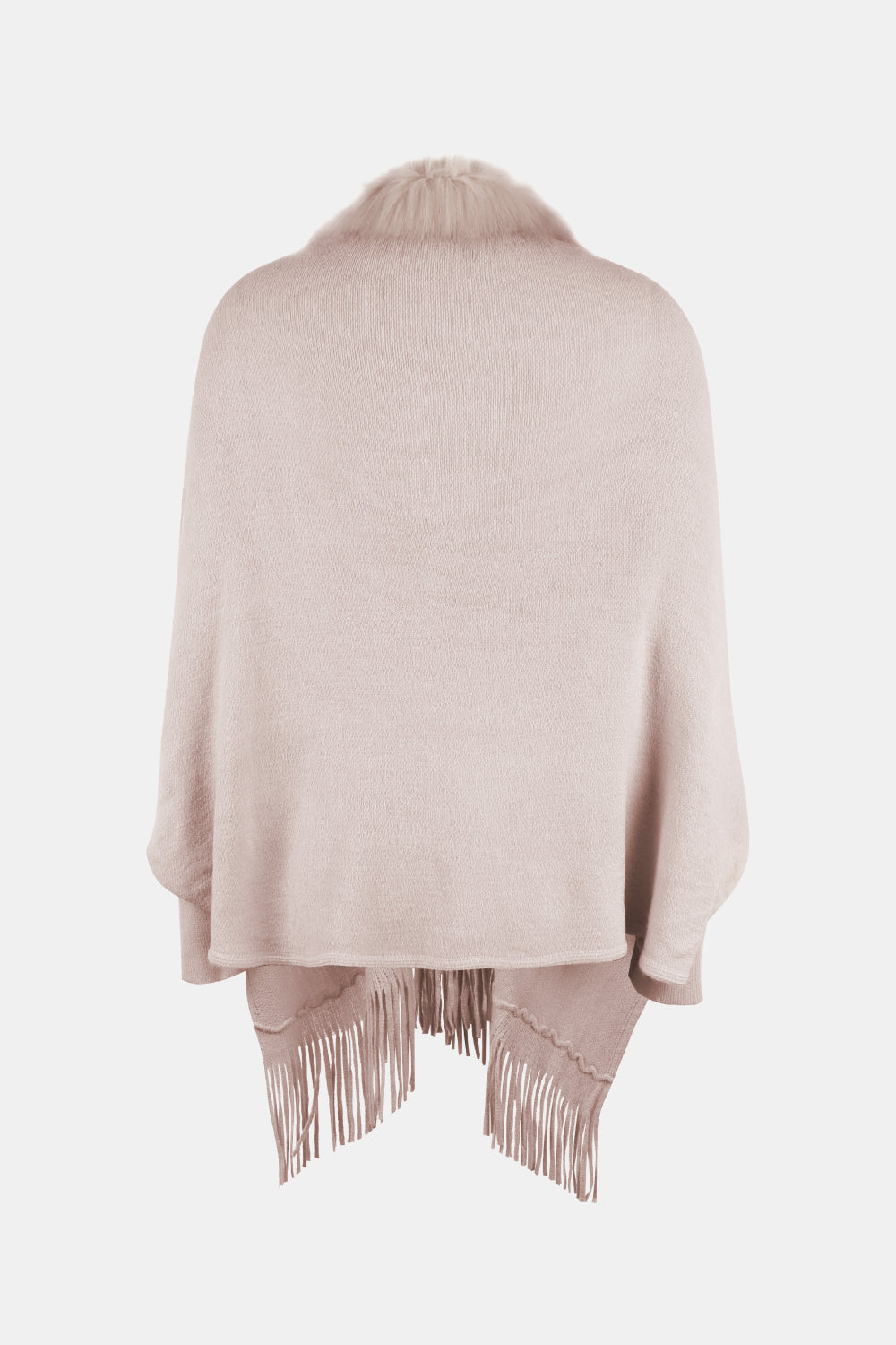 Monah Paloma 100% Polyester Pretty-n-Plush Fringe Detail Open Front Long Sleeve Poncho (Multicolor)